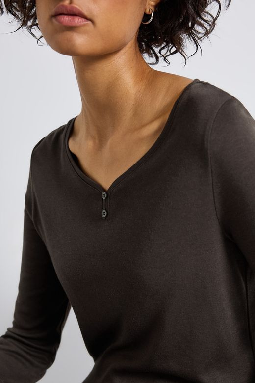 Camiseta manga 3/4 botones Street One Deep Roast