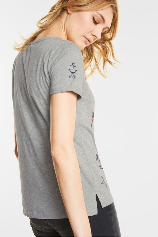 Street One Cyber Grey Kurzarm Schild T-Shirt