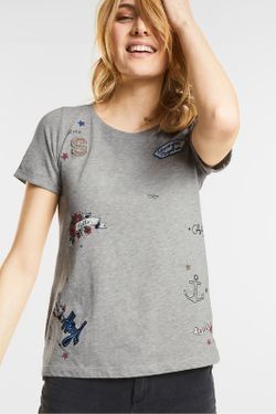 Street One Cyber Grey Kurzarm Schild T-Shirt