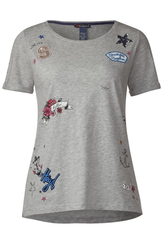 Street One Cyber Grey Kurzarm Schild T-Shirt