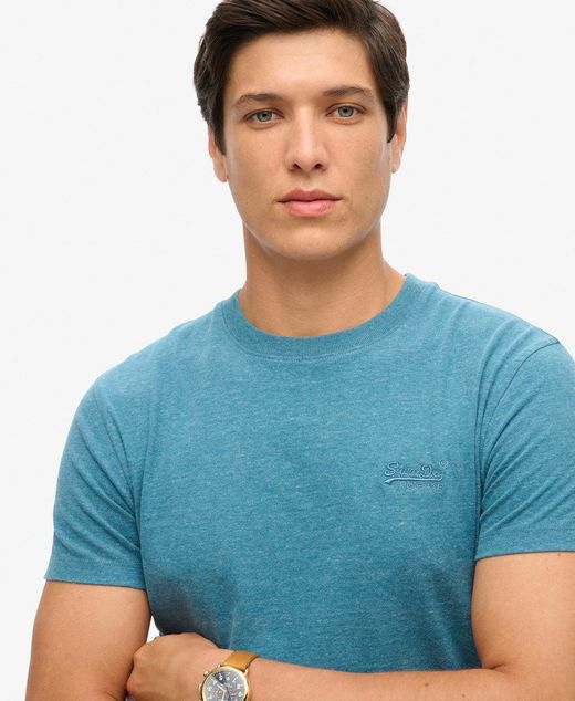 Camiseta m/c básica con logotipo bordado Superdry Alaskan Blue