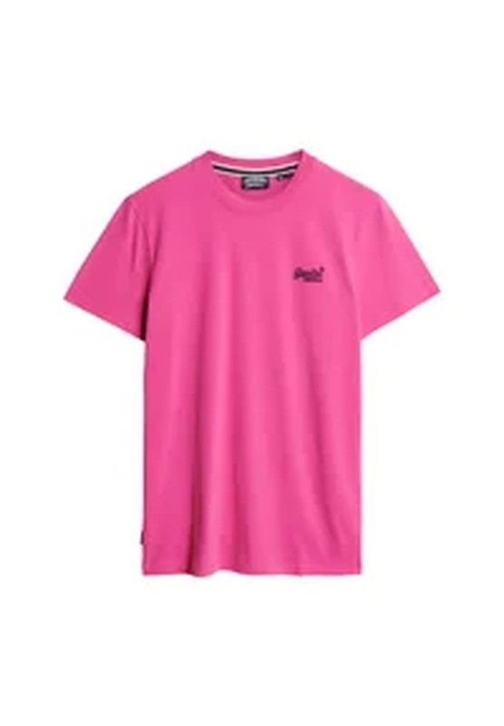 Camiseta m/c básica con logotipo bordado Superdry Echo Pink 4XL