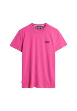 Camiseta m/c básica con logotipo bordado Superdry Echo Pink