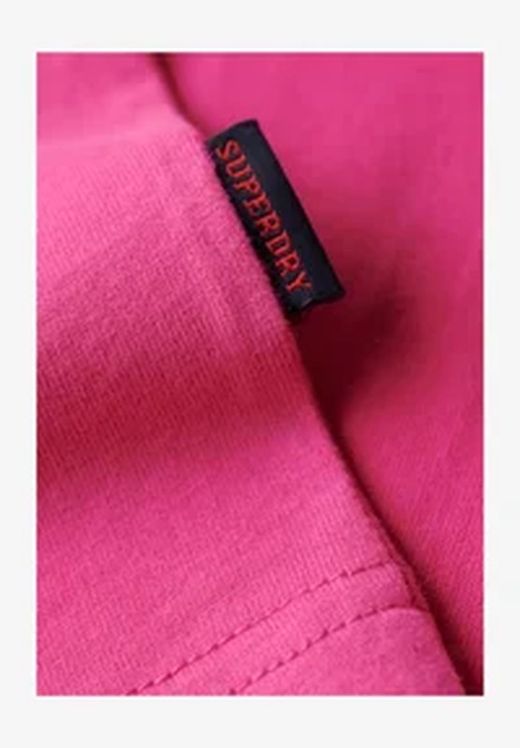 Camiseta m/c básica con logotipo bordado Superdry Echo Pink