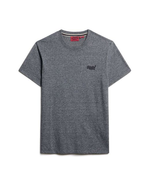Camiseta m/c básica con logotipo bordado Superdry Eclipse Navy