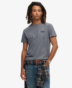 Camiseta m/c básica con logotipo bordado Superdry Eclipse Navy
