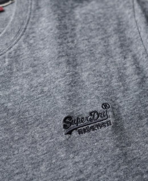 Camiseta m/c básica con logotipo bordado Superdry Eclipse Navy