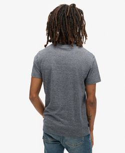 Camiseta m/c básica con logotipo bordado Superdry Eclipse Navy