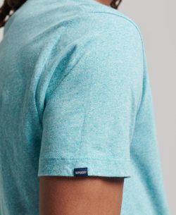 Camiseta m/c básica con logotipo bordado Superdry Turquoise