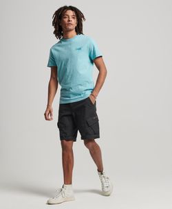Camiseta m/c básica con logotipo bordado Superdry Turquoise