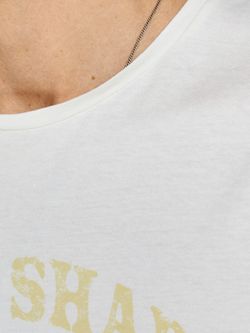 Camiseta m/c básica con print calavera Jack & Jones Cloud Dancer