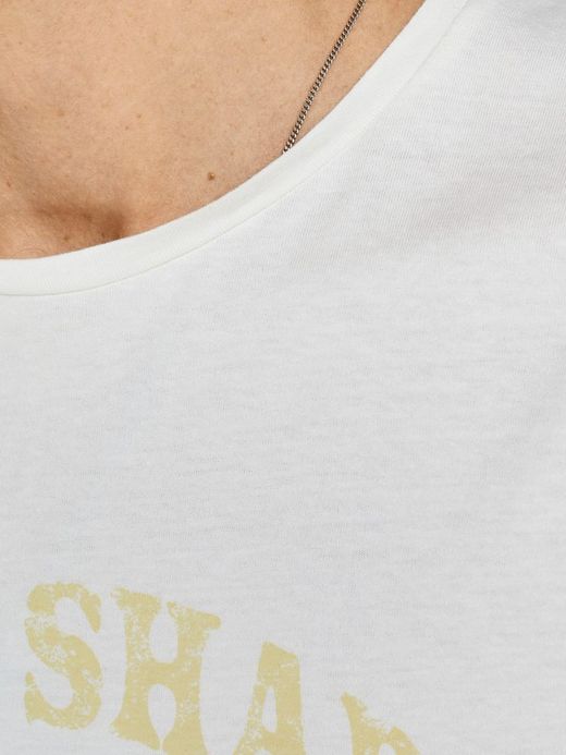 Camiseta m/c básica con print calavera Jack & Jones Cloud Dancer