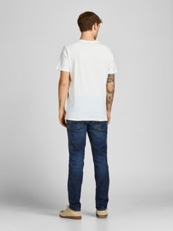 Camiseta m/c básica con print calavera Jack & Jones Cloud Dancer