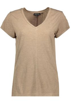 Camiseta m/c básica cuello pico lurex Superdry Tan
