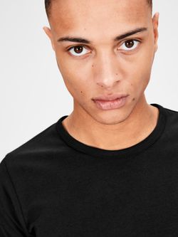 Jack & Jones Black Stretch Plain Basic M / C T-Shirt