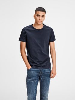 Jack & Jones Navy Stretch Plain Basic M / C T-Shirt