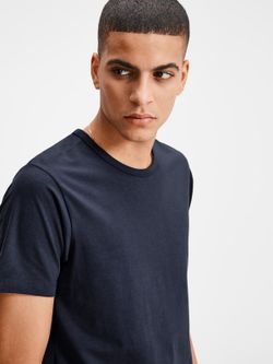 Jack & Jones Navy Stretch Plain Basic M / C T-Shirt