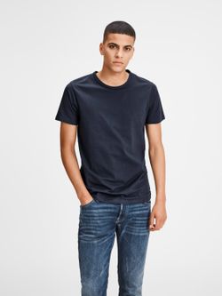 Jack & Jones Navy Stretch Plain Basic M / C T-Shirt