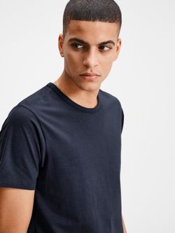 Jack & Jones Navy Stretch Plain Basic M / C T-Shirt