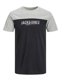 Camiseta m/c bicolor con letras branding Jack & Jones Black
