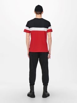 Camiseta m/c combinada tricolor Only & Sons Dark Navy