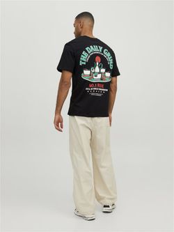 Camiseta m/c con back print Jack & Jones Black