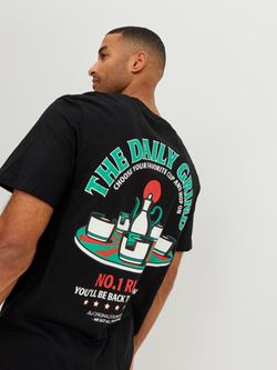 Camiseta m/c con back print Jack & Jones Black