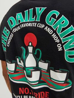 Camiseta m/c con back print Jack & Jones Black
