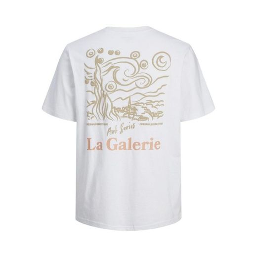 Camiseta m/c con back print La Galerire Jack & Jones Bright White