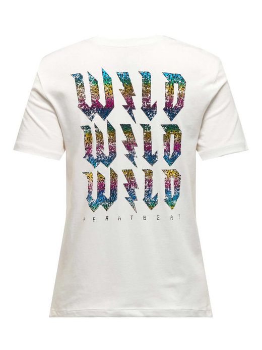 Camiseta m/c con back print Wild wild wild Only Cloud Dancer