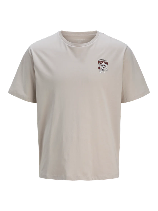 Camiseta m/c con backprint "Authentic pizza" Jack & Jones Moonbean