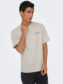 Camiseta m/c con backprint Coffee Club Only & Sons Silver Lining
