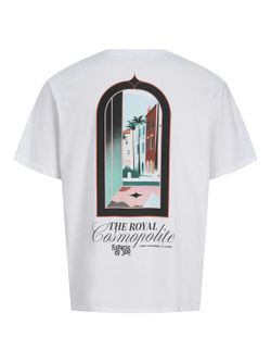 Camiseta m/c con backprint Cosmopolite Jack & Jones Bright White