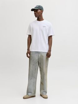 Camiseta m/c con backprint Cosmopolite Jack & Jones Bright White