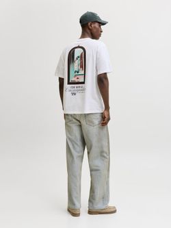 Camiseta m/c con backprint Cosmopolite Jack & Jones Bright White