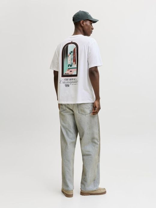 Camiseta m/c con backprint Cosmopolite Jack & Jones Bright White