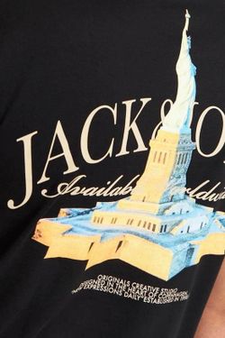 Camiseta m/c con backprint estatua de la libertad Jack & Jones Black