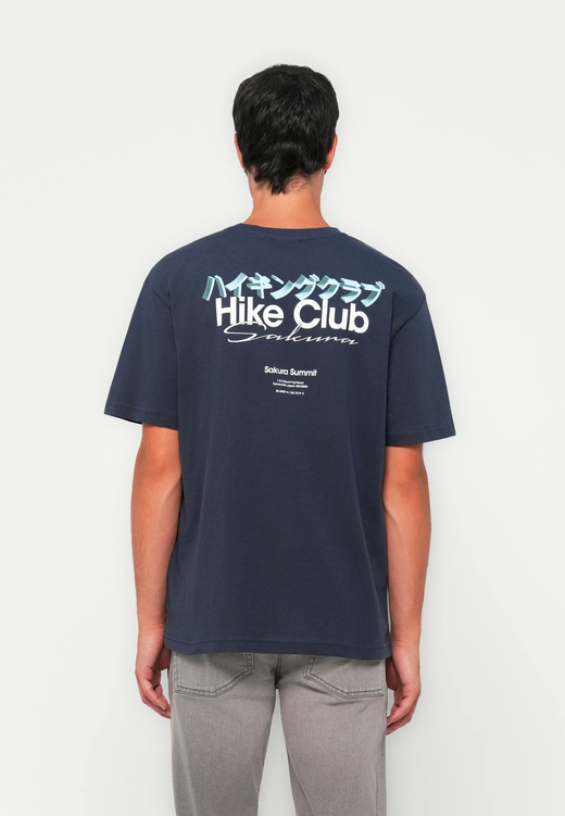 Camiseta m/c con backprint Hike club Only & Sons Blue Nights