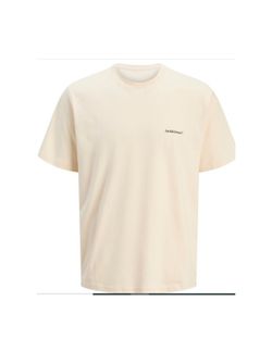 Camiseta m/c con backprint Jack & Jones Antique White