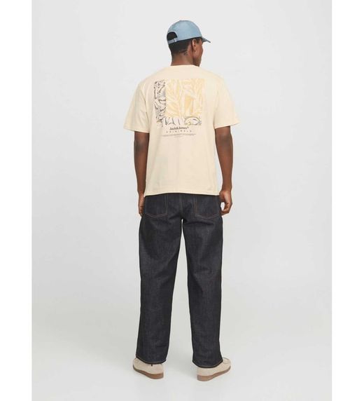 Camiseta m/c con backprint Jack & Jones Antique White