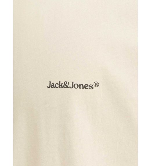 Camiseta m/c con backprint Jack & Jones Antique White