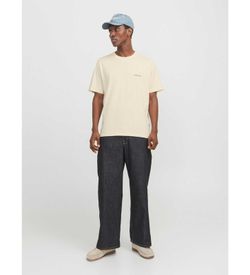 Camiseta m/c con backprint Jack & Jones Antique White