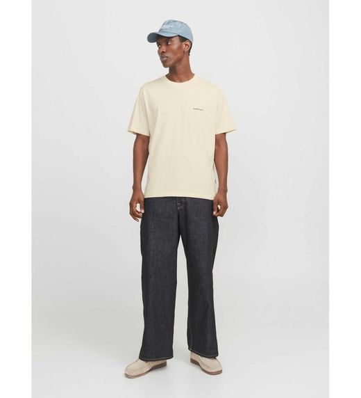 Camiseta m/c con backprint Jack & Jones Antique White