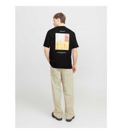 Camiseta m/c con backprint Jack & Jones Black