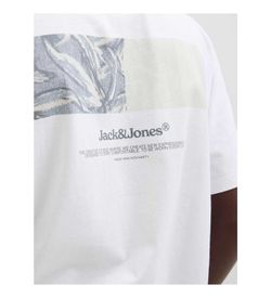 Camiseta m/c con backprint Jack & Jones Bright White