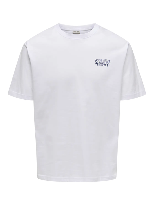 Camiseta m/c con backprint monocolor Only & Sons Bright White