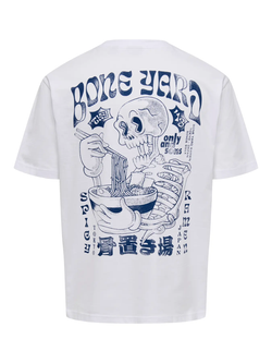 Camiseta m/c con backprint monocolor Only & Sons Bright White