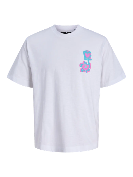 Camiseta m/c con backprint MTV Jack & Jones Bright White