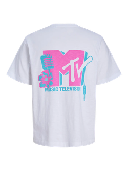 Camiseta m/c con backprint MTV Jack & Jones Bright White