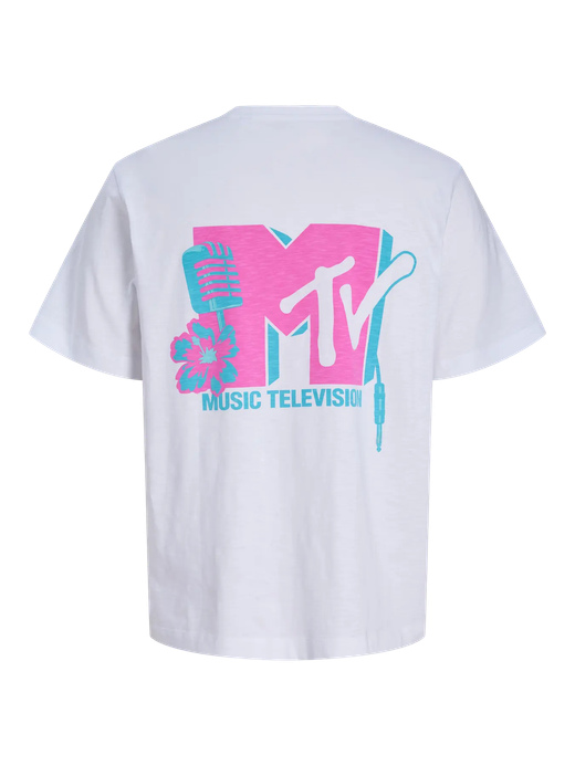 Camiseta m/c con backprint MTV Jack & Jones Bright White